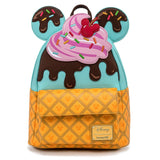 Loungefly Disney Mickey and Minnie Sweets Ice Cream Mini Backpack Wallet Set