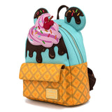 Loungefly Disney Mickey and Minnie Sweets Ice Cream Mini Backpack Wallet Set