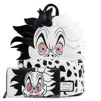 Loungefly Disney Villains Cruella De Vil Spots Mini Backpack Wallet Set