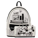 Loungefly Disney Steamboat Willie Music Cruise Mini Backpack Wallet Set