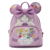 Loungefly Disney Minnie Holding Flowers Mini Backpack Wallet Set