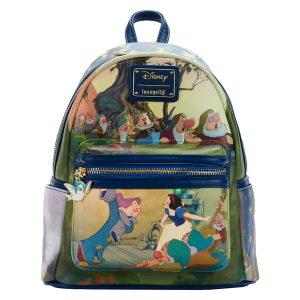 disney mini backpack with wallet Loungefly Disney Snow White Scene Mini Backpack Wallet Set – LuxeBag
