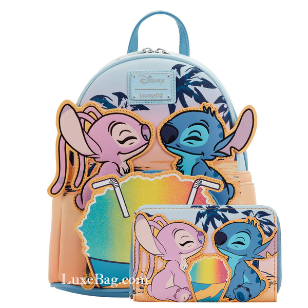 Loungefly Disney Lilo & Stitch Snow Cone Mini Backpack Wallet Set – LuxeBag