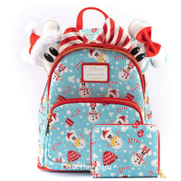 Loungefly Disney Mickey Minnie Snowman Mini Backpack, Headband and Wallet Set