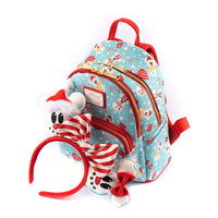 Loungefly Disney Mickey Minnie Snowman Mini Backpack, Headband and Wallet Set