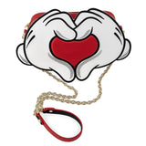 Loungefly Disney Mickey and Minnie Mouse Heart Crossbody Bag