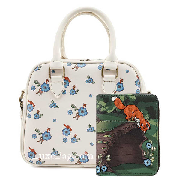 Loungefly Disney Fox and Hound Floral Crossbody Bag and Wallet Set