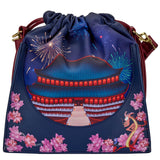 Loungefly Disney Mulan Castle Cinch Sack Crossbody Bag