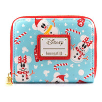 Loungefly Disney Mickey Minnie Snowman Zip Around Wallet