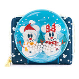 Loungefly Disney Snowman Mickey Minnie Snow Globe Mini Backpack Wallet Set
