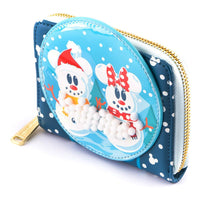 Loungefly Disney Snowman Mickey Minnie Snow Globe Wallet