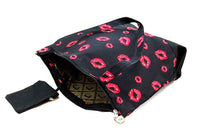 Betty Boop Canvas Shopping Bag  (Black/Lips)