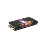 Frida Kahlo Cartoon Collection Clutch with Long Strap (All Black)