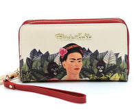Frida Kahlo Jungle Collection Double Around Zip Wallet (Red)