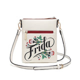 Frida Kahlo Flower Collection Cross Body Bag (Beige/Red)