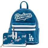 Loungefly MLB LA Dodgers Blue Mini Backpack and Wallet Set