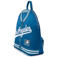 Loungefly MLB LA Dodgers Blue Satin Jacket Backpack