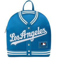 Loungefly MLB LA Dodgers Blue Satin Jacket Backpack