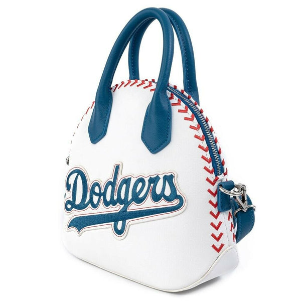 Loungefly MLB Los Angeles Dodgers Baseball Seam Faux Leather Crossbody  Purse