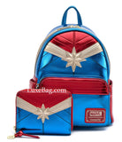Loungefly Marvel Classic Captain Marvel Metallic Mini Backpack and Wallet Set