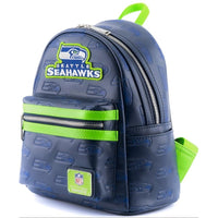 Loungefly Sports NFL Seattle Seahawks Logo Mini Backpack Wallet Set