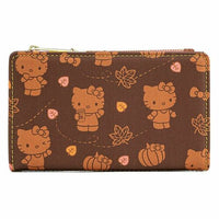Loungefly Sanrio Hello Kitty Pumpkin Spice Latte Wave Cross Body Bag and Wallet Set