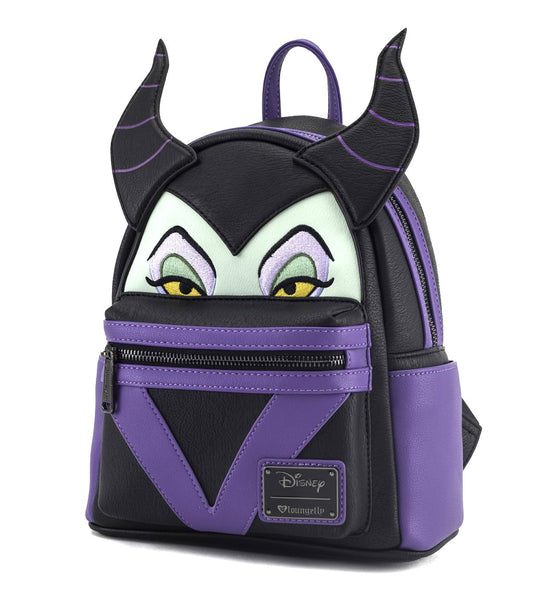 Loungefly Disney Maleficent Faux Leather Mini Backpack Wallet Set – LuxeBag