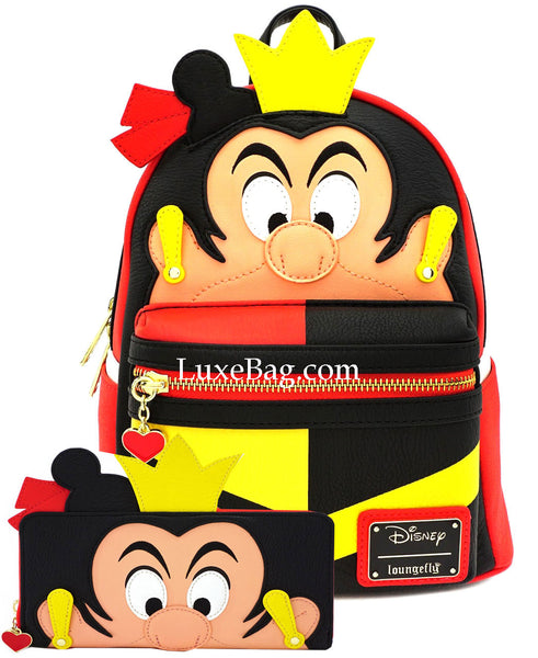 Loungefly Disney Queen of Hearts Mini Backpack Wallet Set