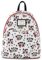Loungefly Disney Mickey and Minnie Mouse Heart Backpack and Wallet Set