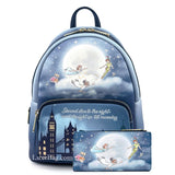 Loungefly Disney Peter Pan Second Star Glow Mini Backpack and Wallet Set