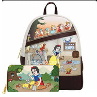 Loungefly Disney Snow White The Seven Dwarfs Mini Backpack and Wallet Set