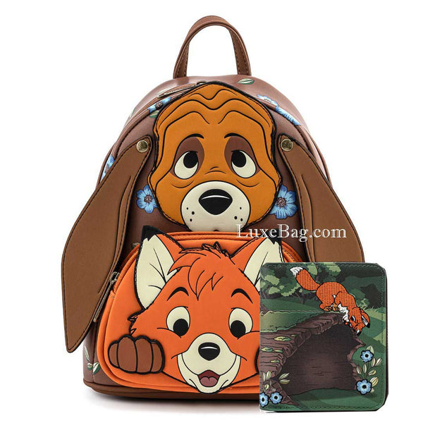 Loungefly Disney Fox and Hound Mini Backpack and Wallet Set