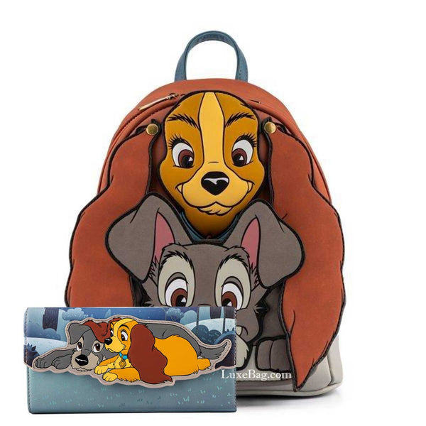 Loungefly Disney Lady and The Tramp Mini Backpack Wallet Set