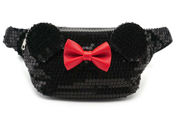 Loungefly Disney Minnie Mouse Black Sequin Fanny Pack