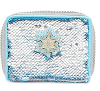 Loungefly Disney Frozen Elsa Snowflake Reversible Sequin Mini Backpack Wallet Set