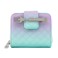 Loungefly Disney Little Mermaid Ombre Scales Shell Crossbody Bag Wallet Set